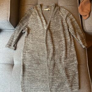 Monk and Lou Green/Gray Cozy Long Cardigan